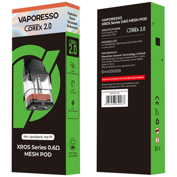 Cartuchos Vaporesso XROS Pod + Resistencia COREX 2.0